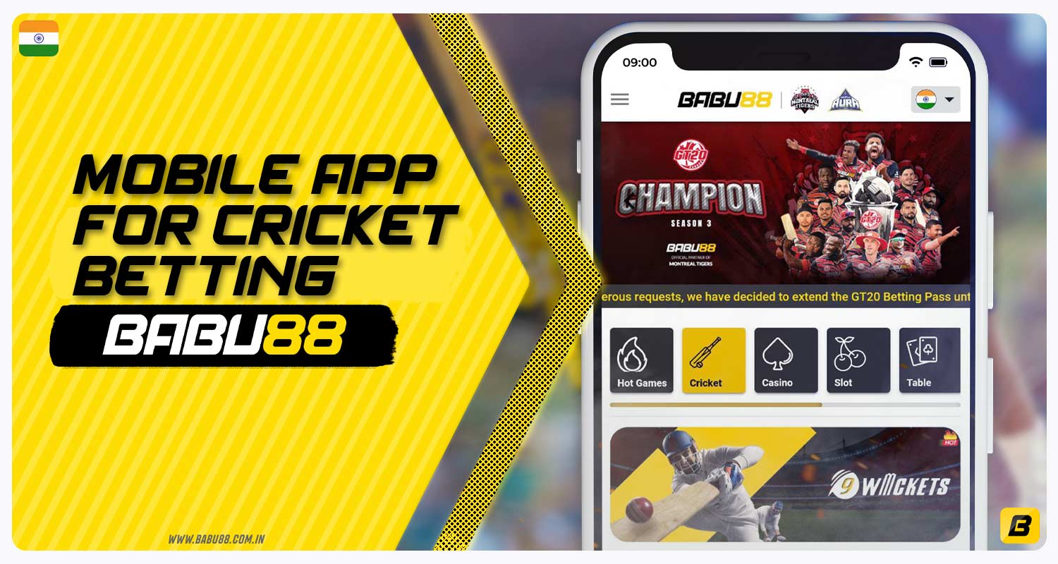 Cricket betting is available in the Babu88 mobile app